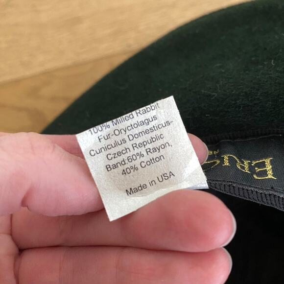 Eric Javits - Wool Zora Felt Fedora Hat in Forest Green - Picture 4 of 6